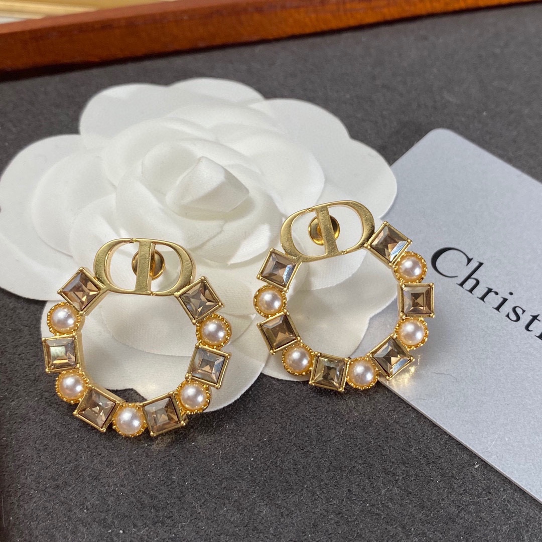 Dior Petit CD Earrings - FashionPlug