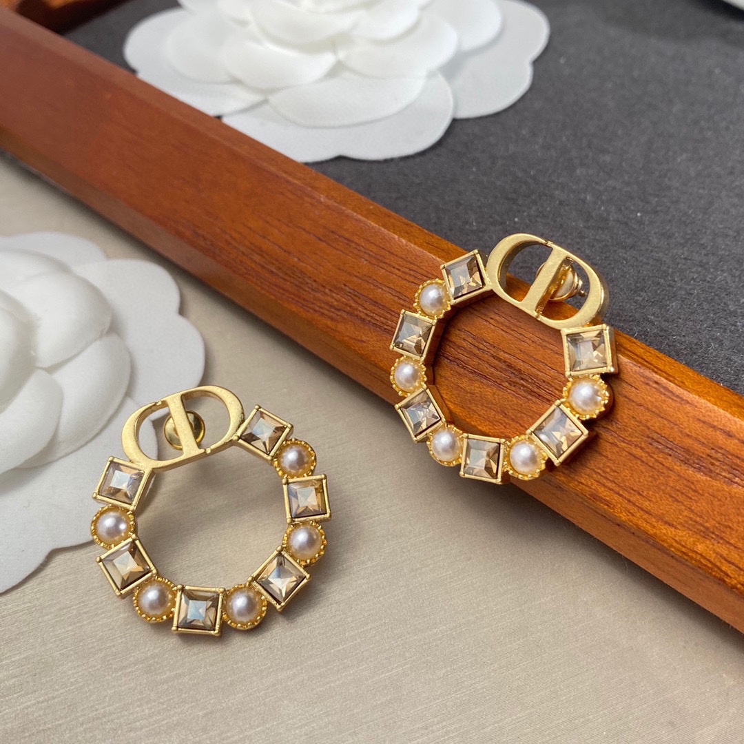 Dior Petit CD Earrings - FashionPlug