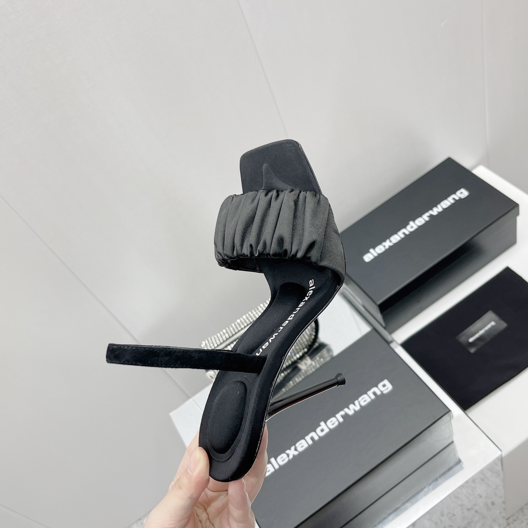 Alexander Wang Julie Scrunchie Slingback Heel In Satin - FashionPlug