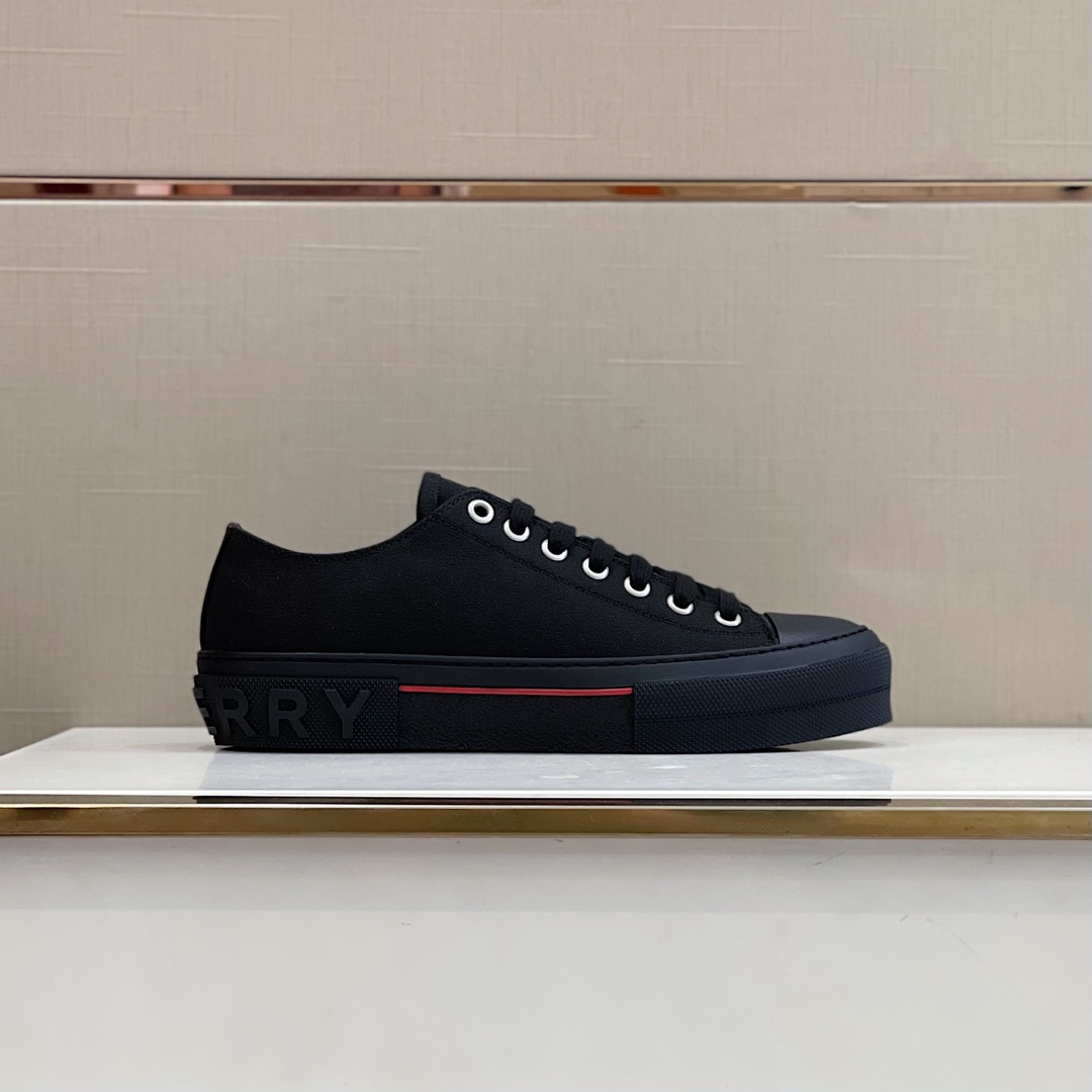 Burberry Logo Detail Cotton Sneakers - FashionPlug