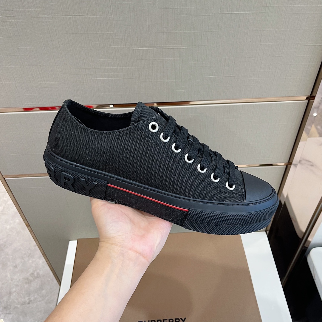 Burberry Logo Detail Cotton Sneakers - FashionPlug