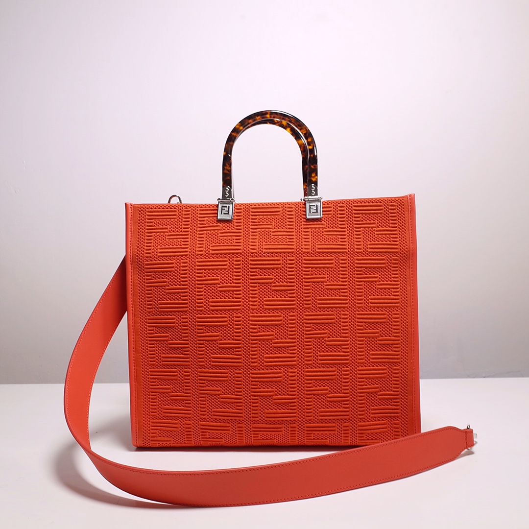 Fendi Sunshine Medium Shopper Bag In Red (35-31-17cm)  8BH386 - FashionPlug