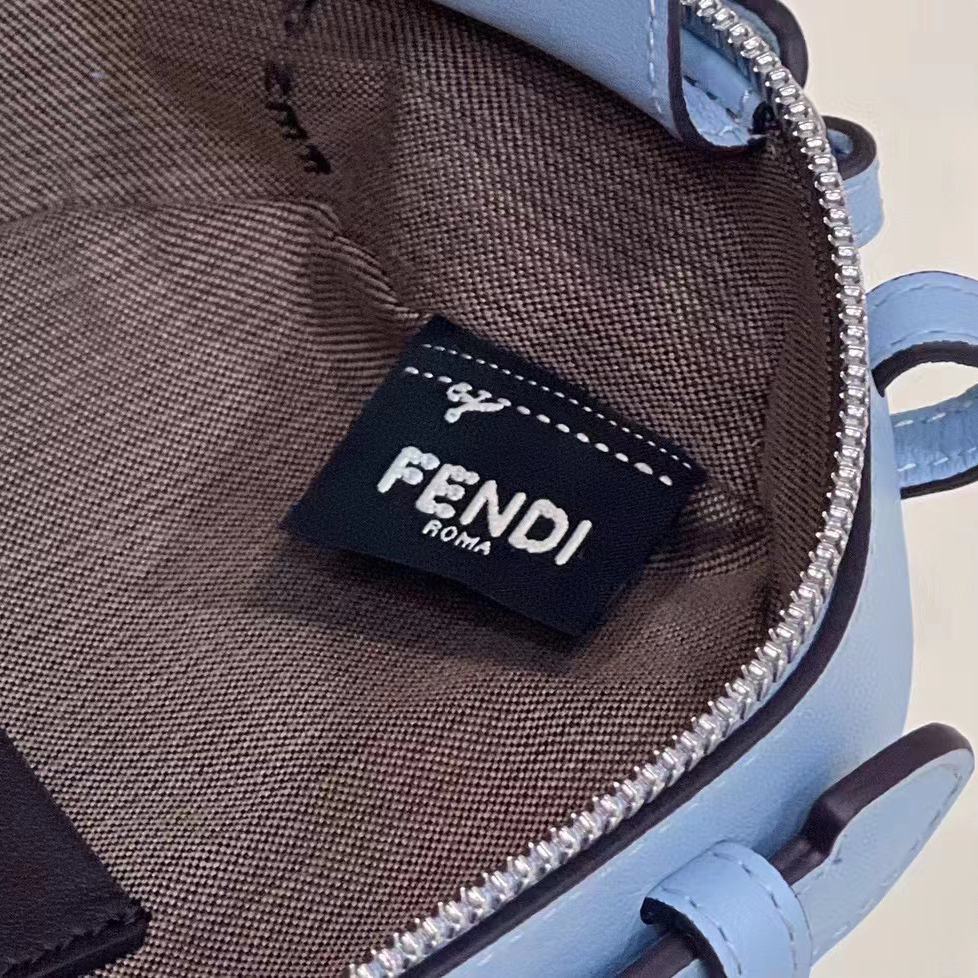 Fendi O’Lock Mini Camera Case Light Blue Leather Mini Bag(21-8-13CM) - FashionPlug