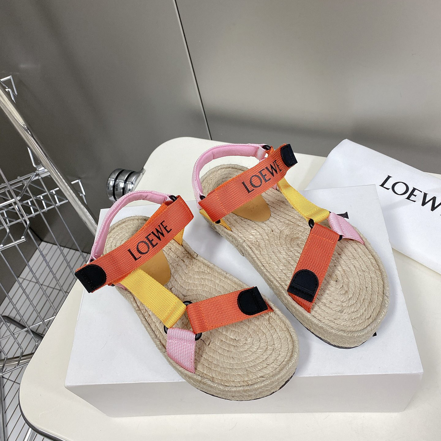 Loewe Strappy Espadrille In Nylon - FashionPlug