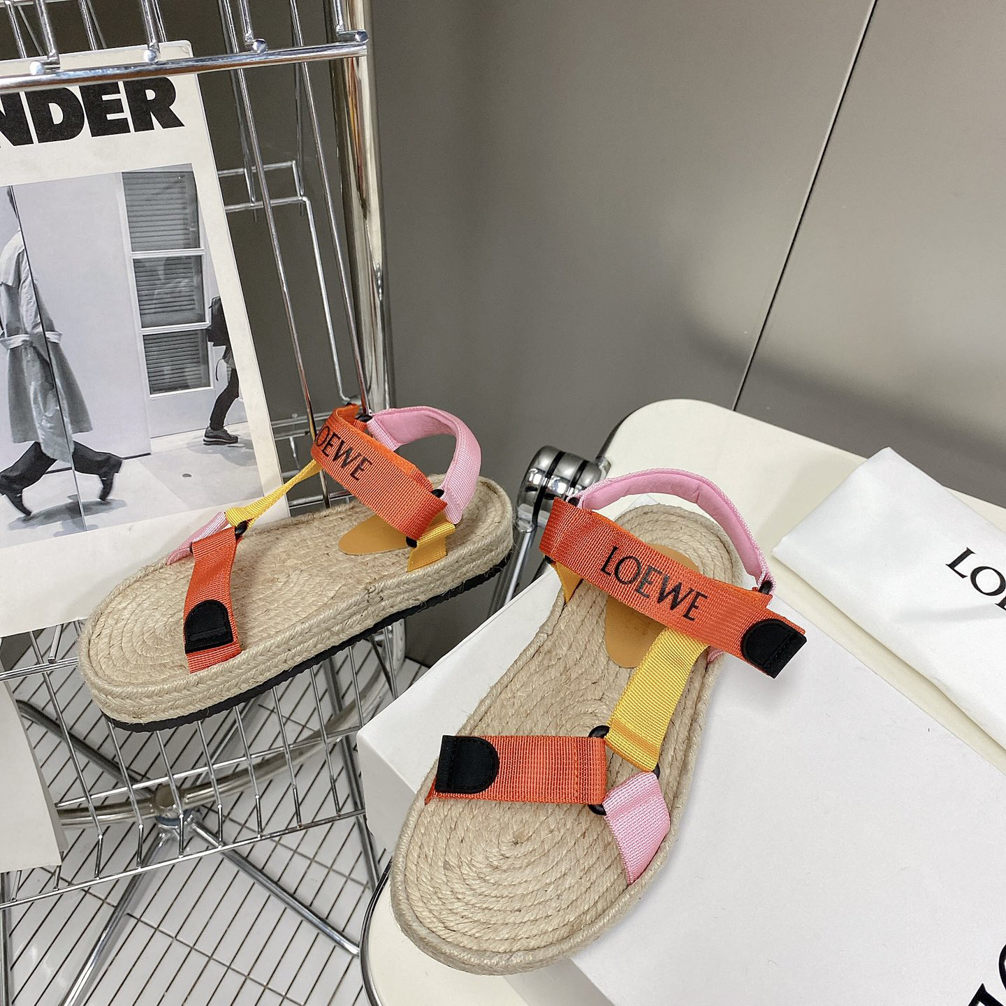 Loewe Strappy Espadrille In Nylon - FashionPlug