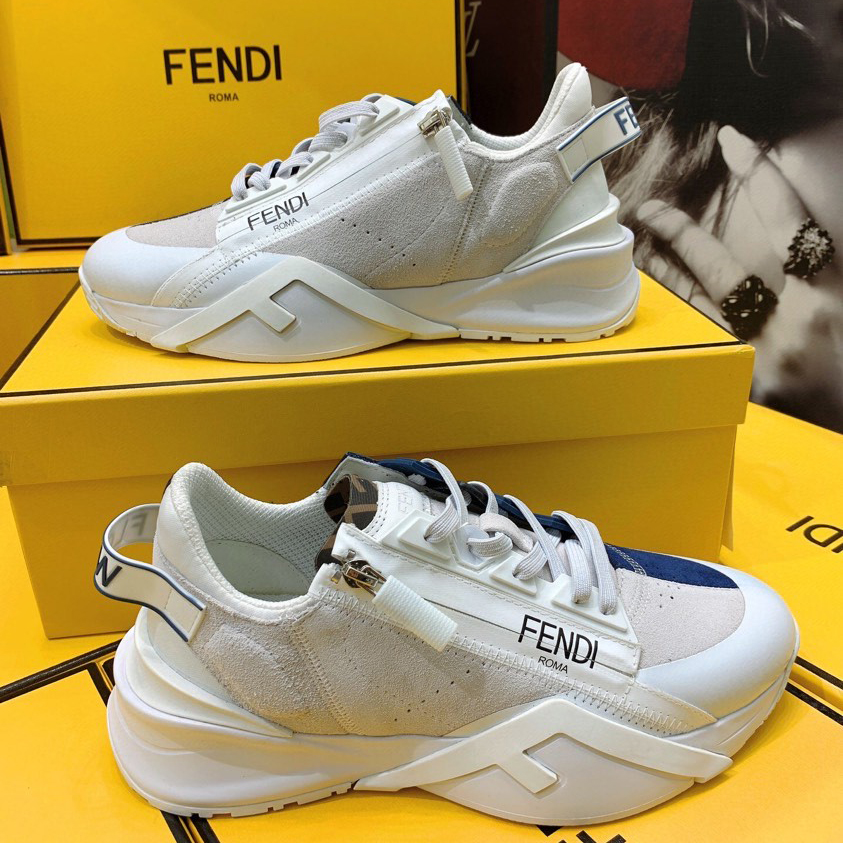 Fendi Flow Beige Suede Low-Tops Sneakers - FashionPlug