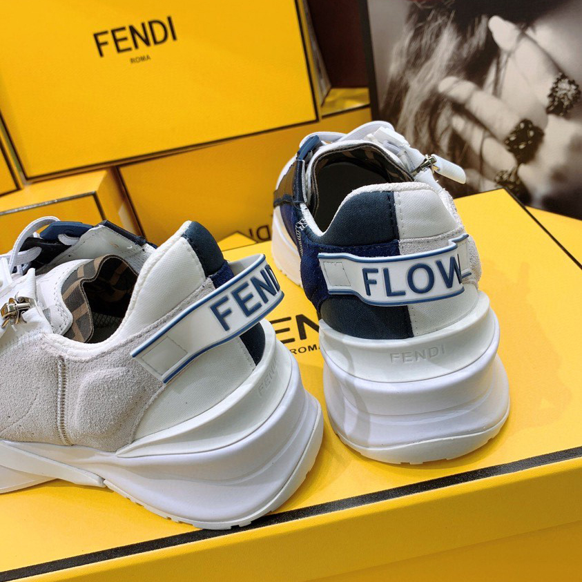 Fendi Flow Beige Suede Low-Tops Sneakers - FashionPlug