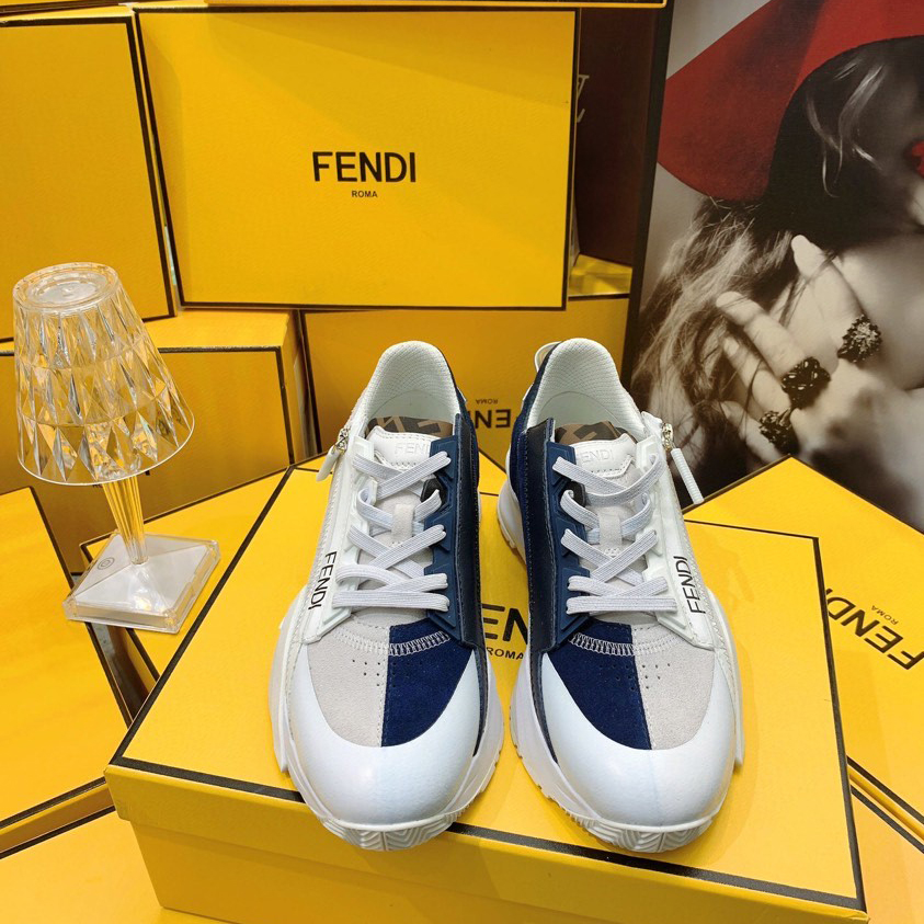 Fendi Flow Beige Suede Low-Tops Sneakers - FashionPlug