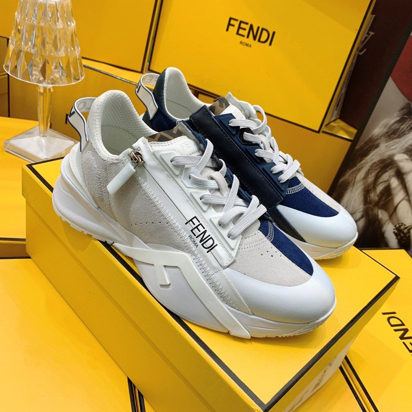 Fendi Flow Beige Suede Low-Tops Sneakers - FashionPlug