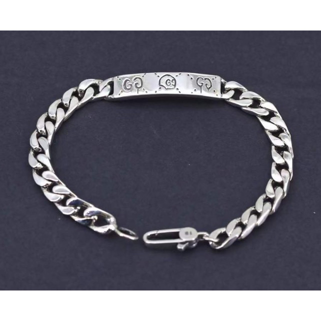 Gucci Ghost Chain Bracelet In Silver - FashionPlug