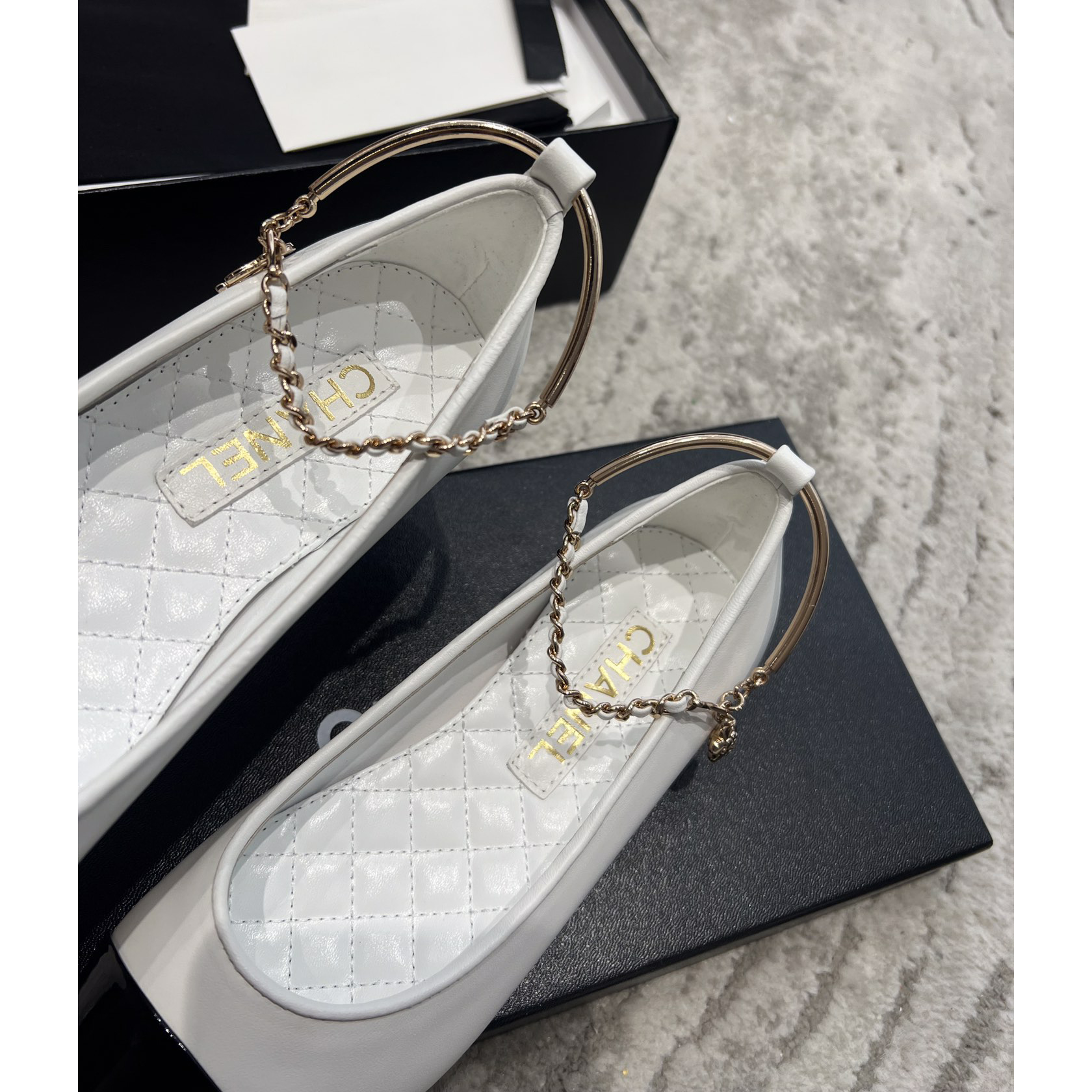 Dior Lambskin & Patent Calfskin Black Ballerinas - FashionPlug