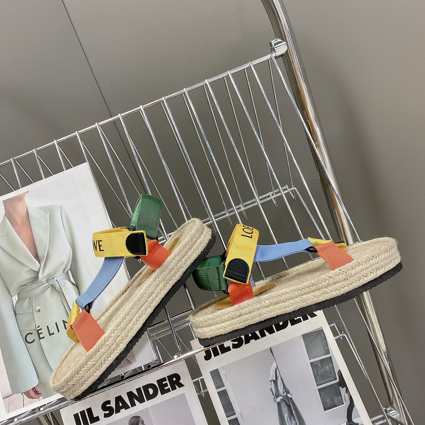 Loewe Strappy Espadrille In Nylon - FashionPlug