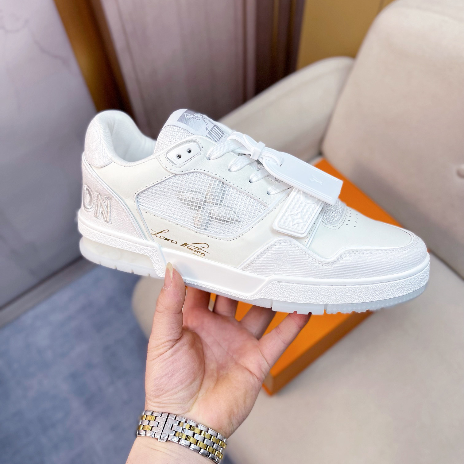 Louis Vuitton Trainer Sneaker(Upon UK Size) - FashionPlug