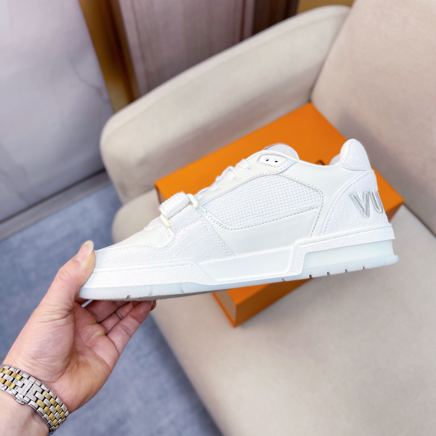 Louis Vuitton Trainer Sneaker(Upon UK Size) - FashionPlug