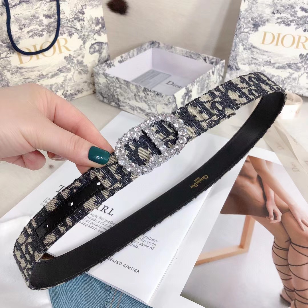 Dior Leather Belt With 'CD' Buckle - FashionPlug