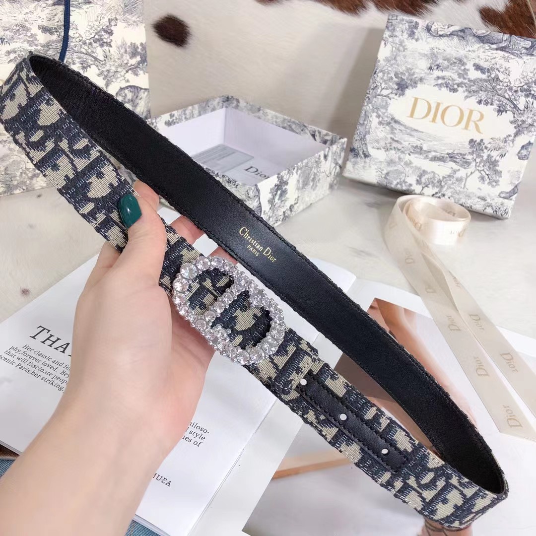 Dior Leather Belt With 'CD' Buckle - FashionPlug