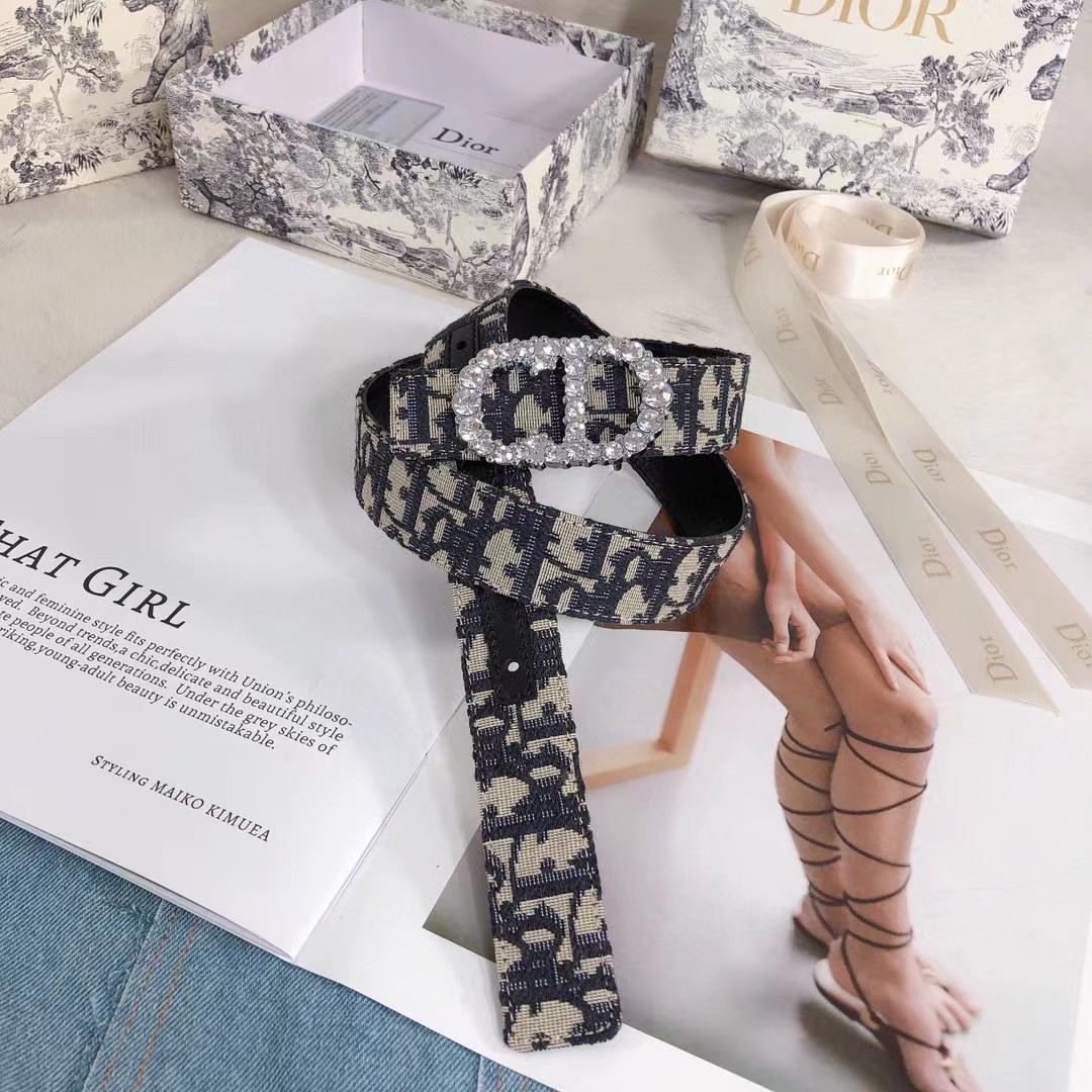 Dior Leather Belt With 'CD' Buckle - FashionPlug