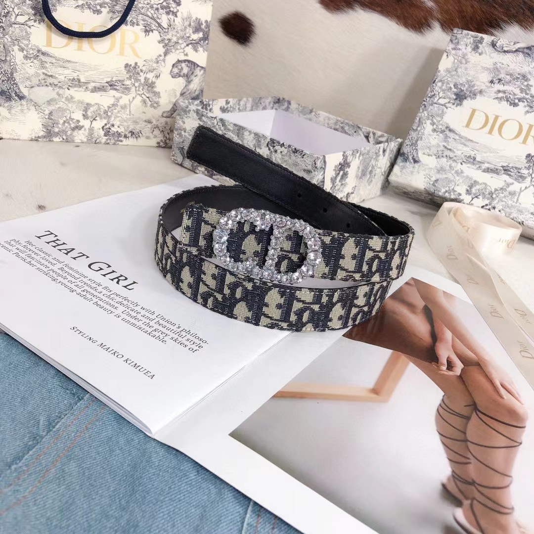 Dior Leather Belt With 'CD' Buckle - FashionPlug