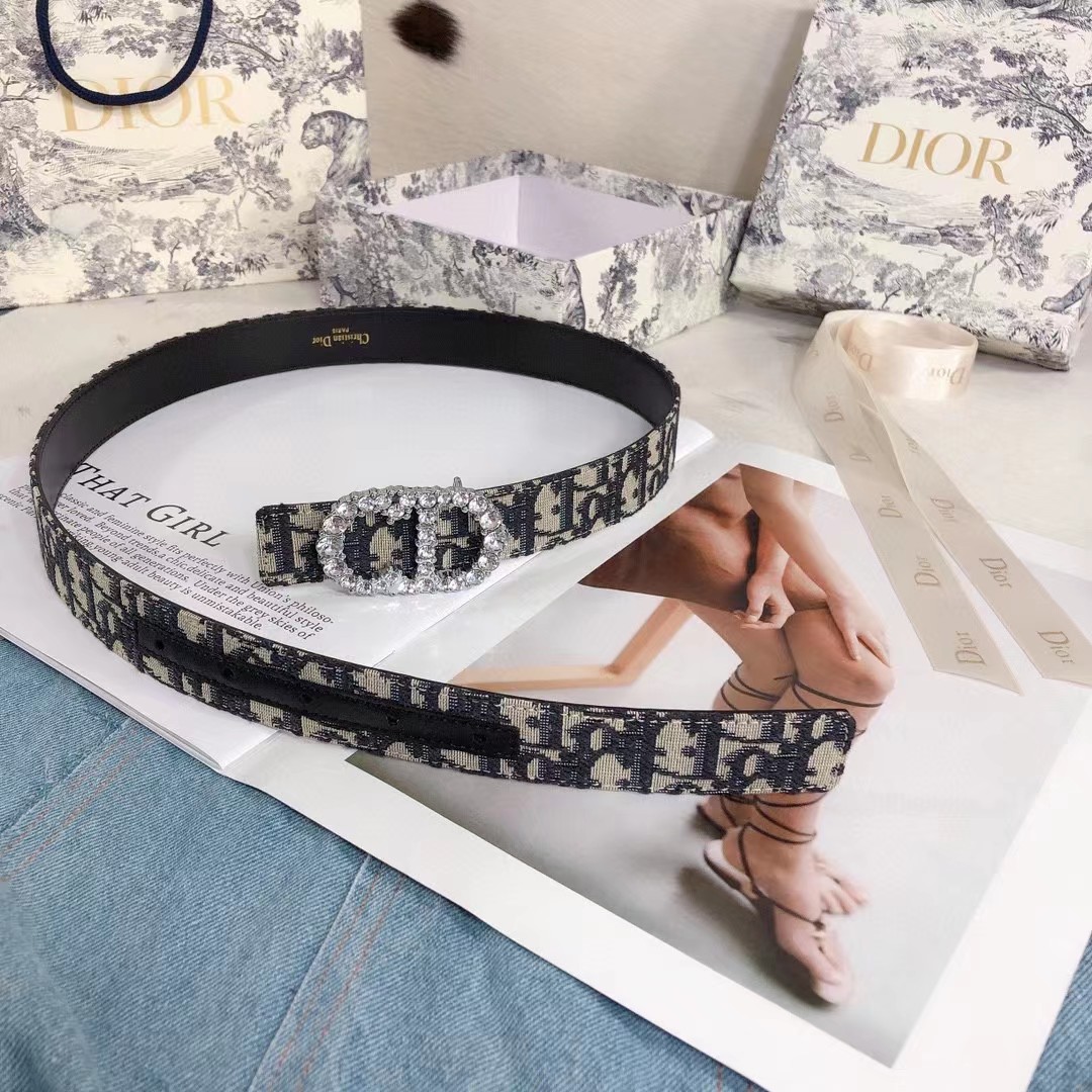 Dior Leather Belt With 'CD' Buckle - FashionPlug