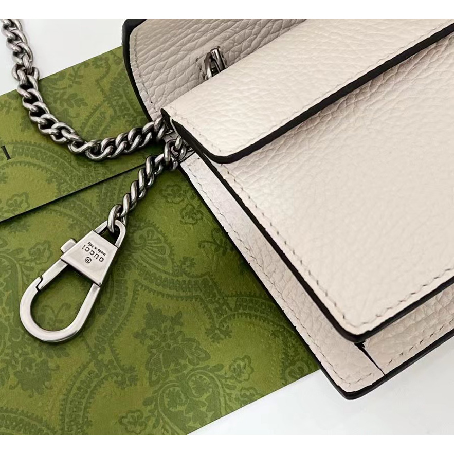 Gucci Dionysus Supermini Ivory Leather Shoulder Bag(16.5-10-4.5CM) - FashionPlug