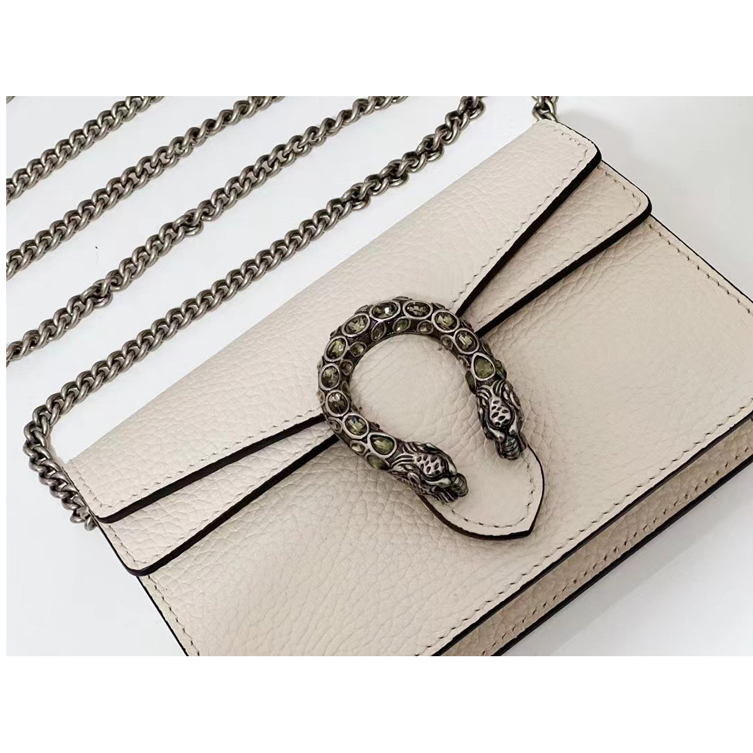 Gucci Dionysus Supermini Ivory Leather Shoulder Bag(16.5-10-4.5CM) - FashionPlug