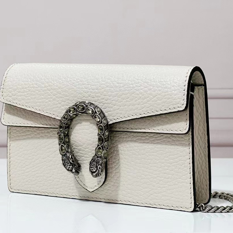 Gucci Dionysus Supermini Ivory Leather Shoulder Bag(16.5-10-4.5CM) - FashionPlug