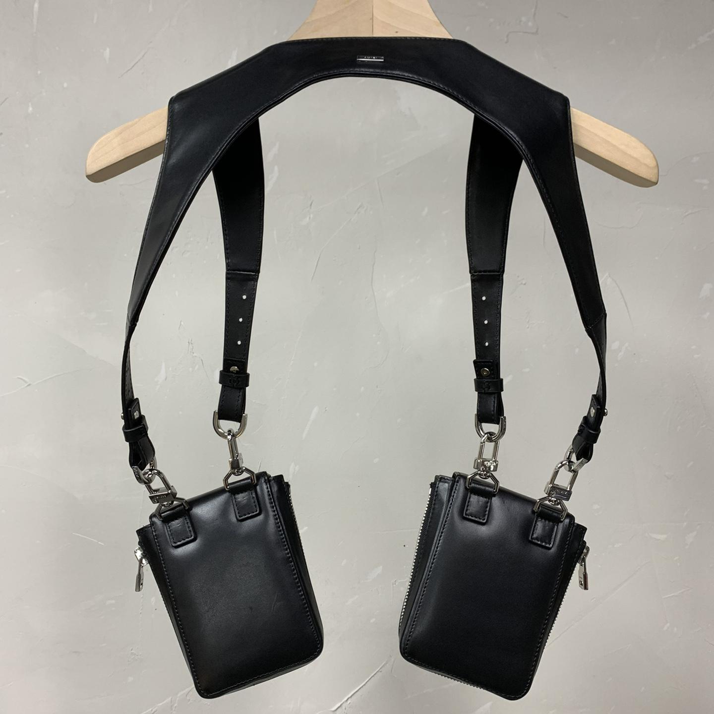 Amiri Black Leather Harness Bag - FashionPlug