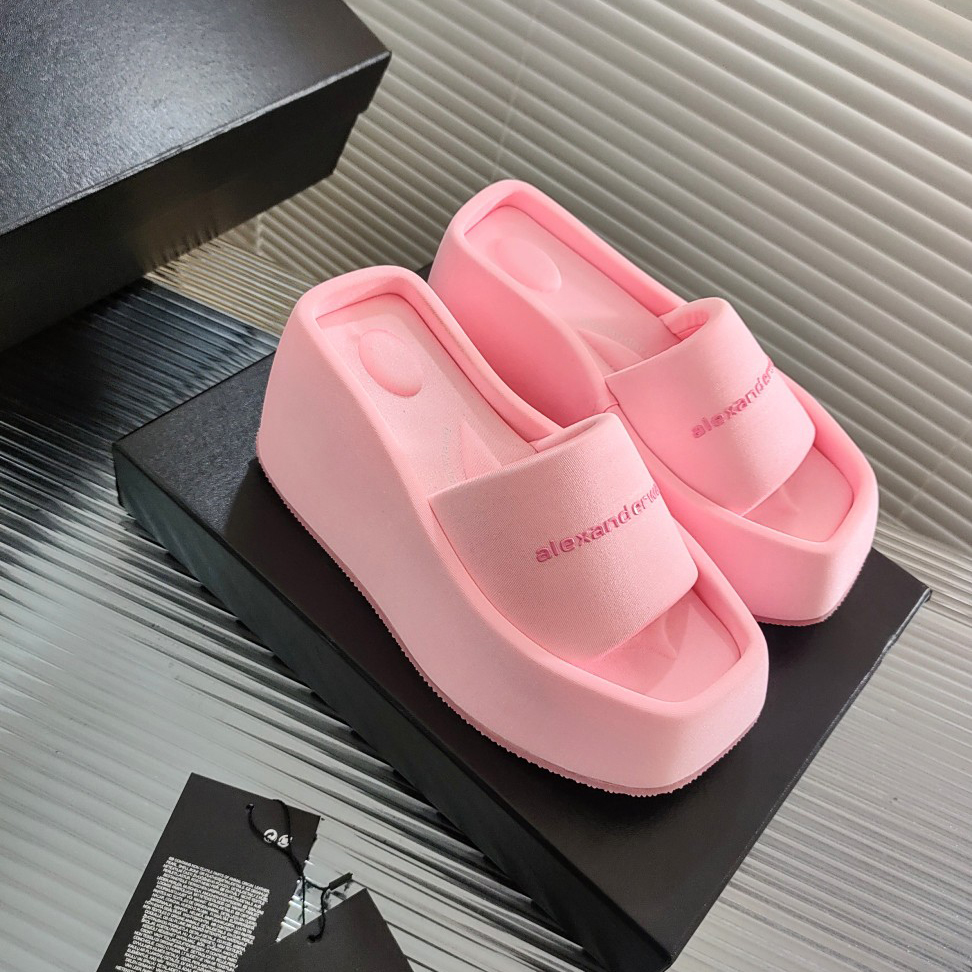 Alexander Wang Taji Platform Slide Sandal In Lycra - FashionPlug