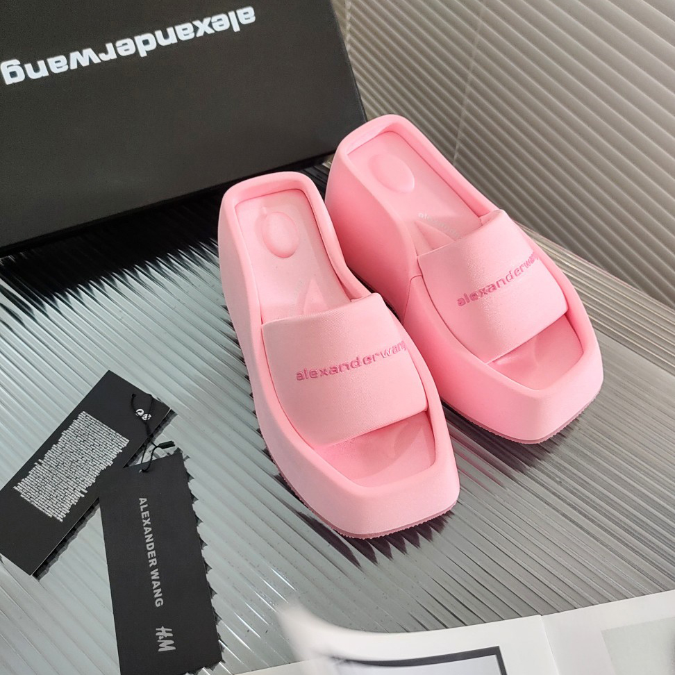 Alexander Wang Taji Platform Slide Sandal In Lycra - FashionPlug