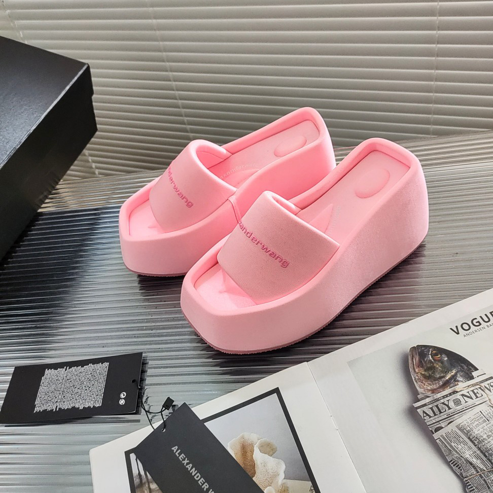 Alexander Wang Taji Platform Slide Sandal In Lycra - FashionPlug