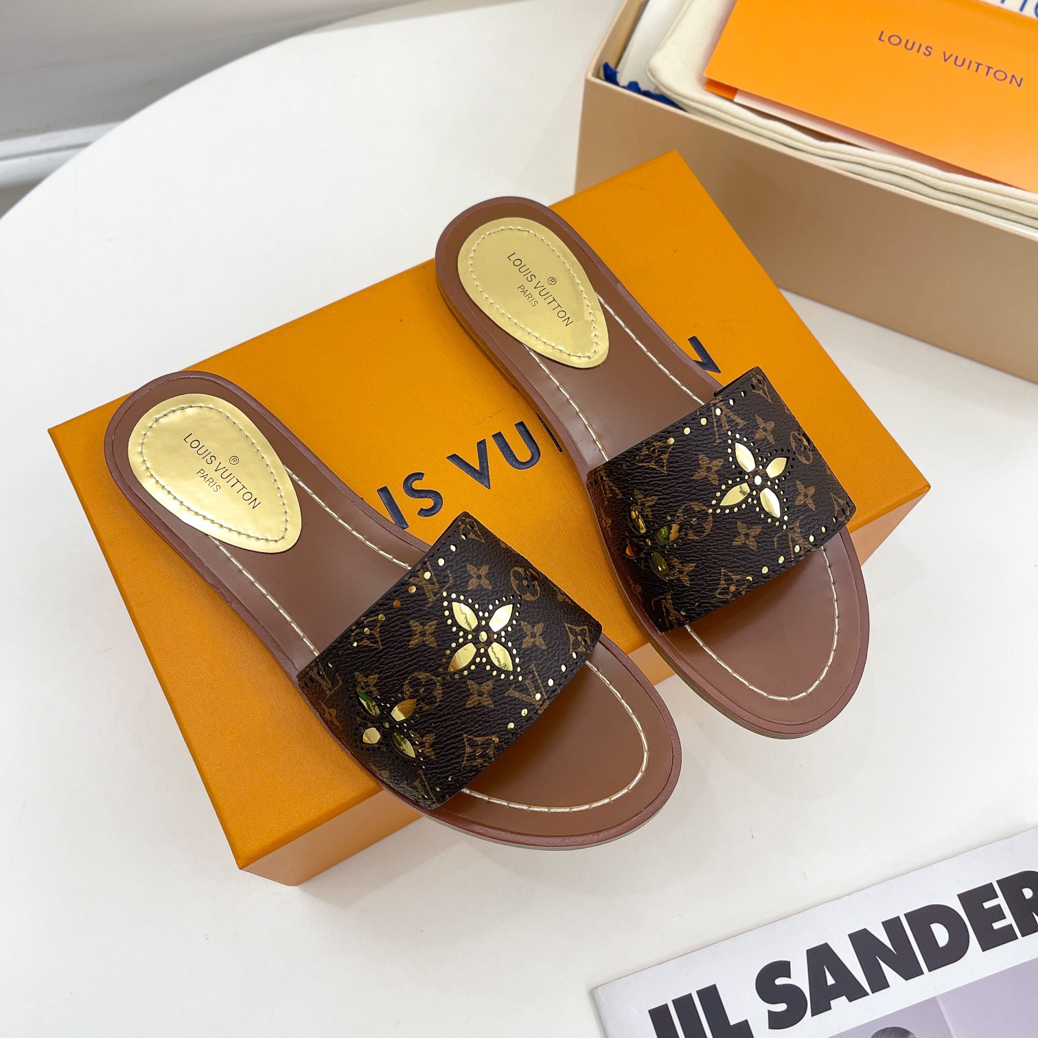 Louis Vuitton Lock It Flat Mule   1A9RC5 - FashionPlug