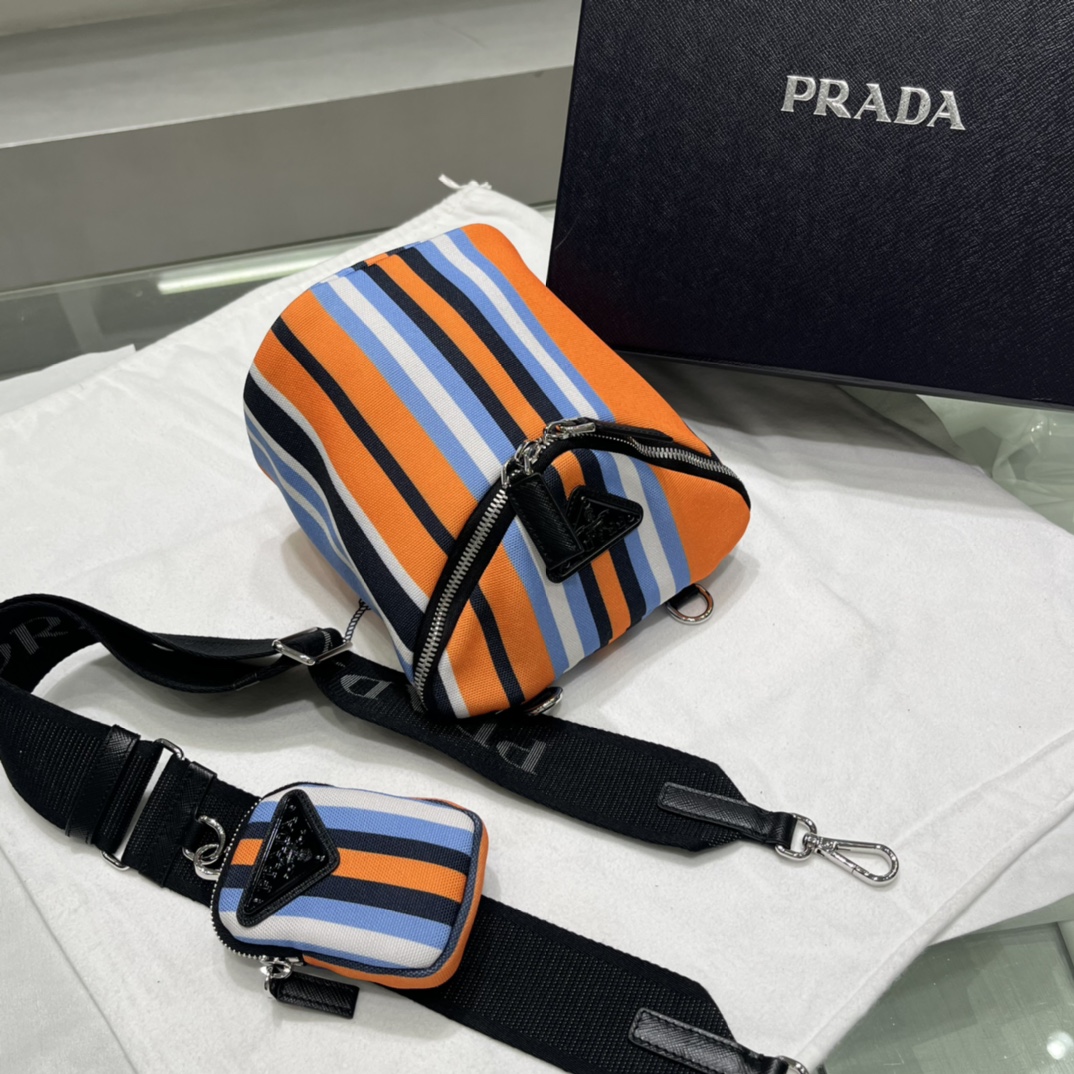 Prada Printed Canvas Shoulder Bag(21-15-15cm)   2VH147 - FashionPlug