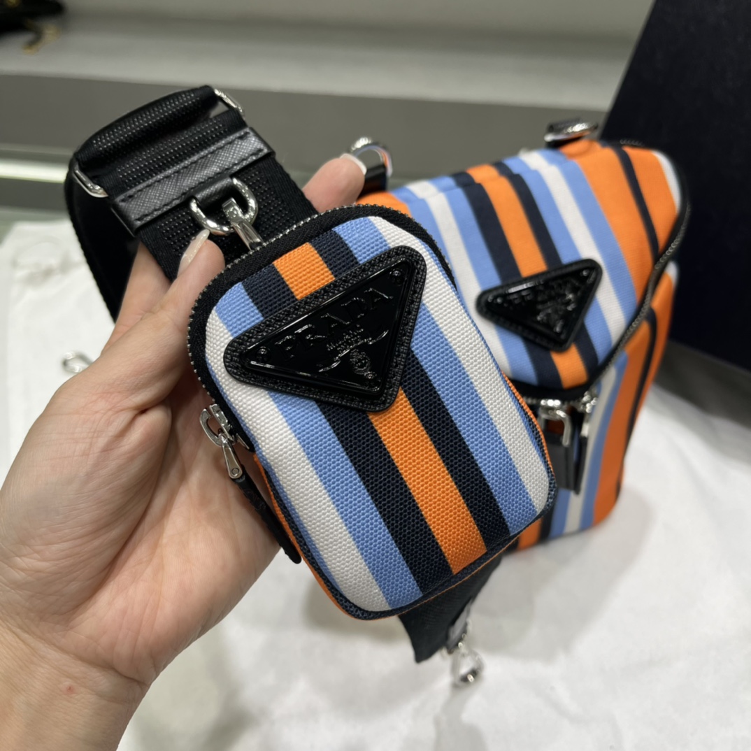 Prada Printed Canvas Shoulder Bag(21-15-15cm)   2VH147 - FashionPlug