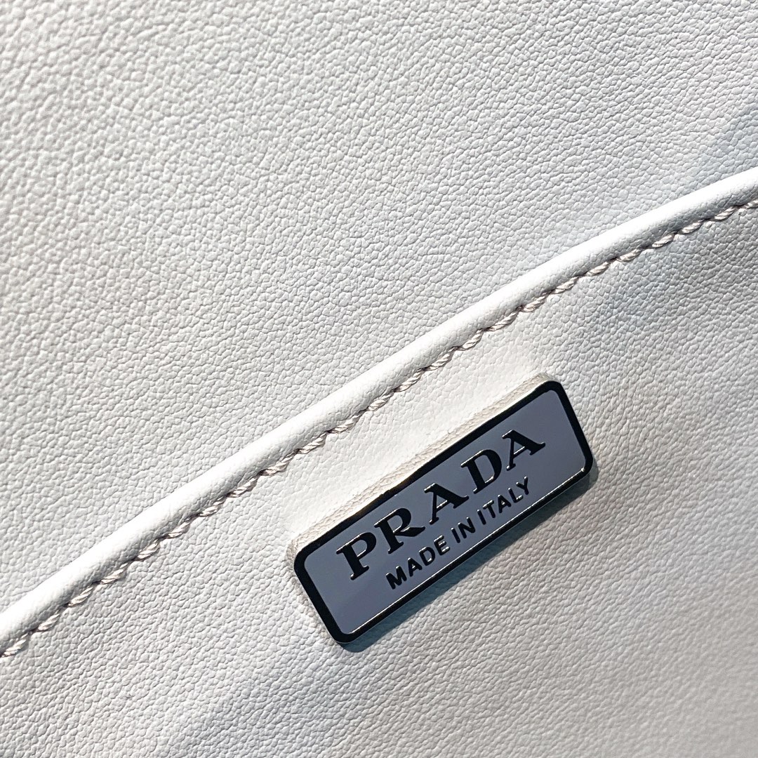 Prada Cleo Brushed Leather Shoulder Bag In Grey(24-19-6cm)   1BD303 - FashionPlug