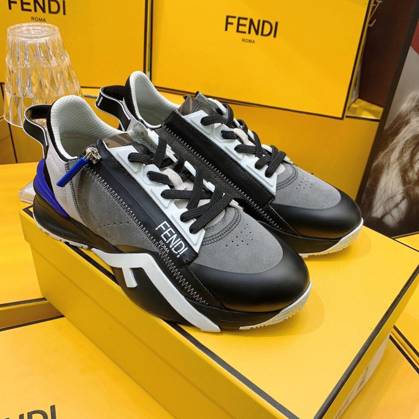 Fendi Flow Beige Suede Low-Tops Sneakers - FashionPlug