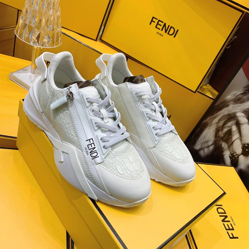 Fendi Flow Beige Suede Low-Tops Sneakers - FashionPlug