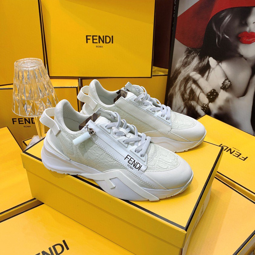 Fendi Flow Beige Suede Low-Tops Sneakers - FashionPlug