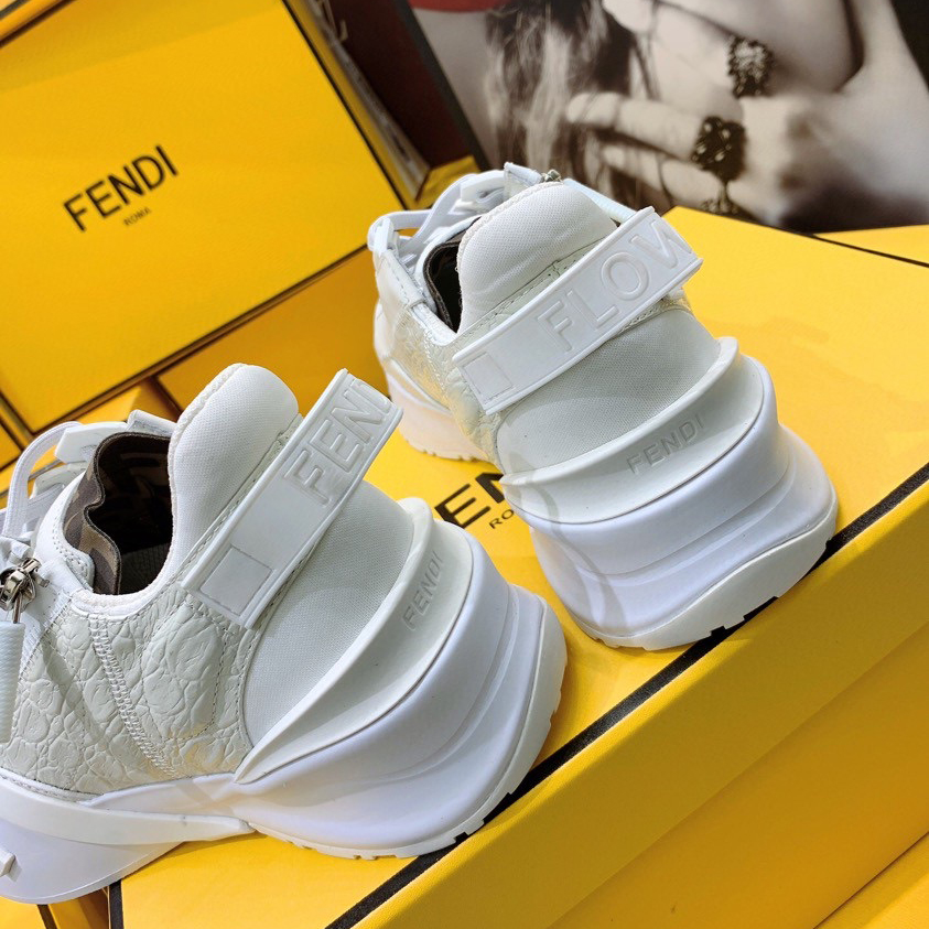 Fendi Flow Beige Suede Low-Tops Sneakers - FashionPlug