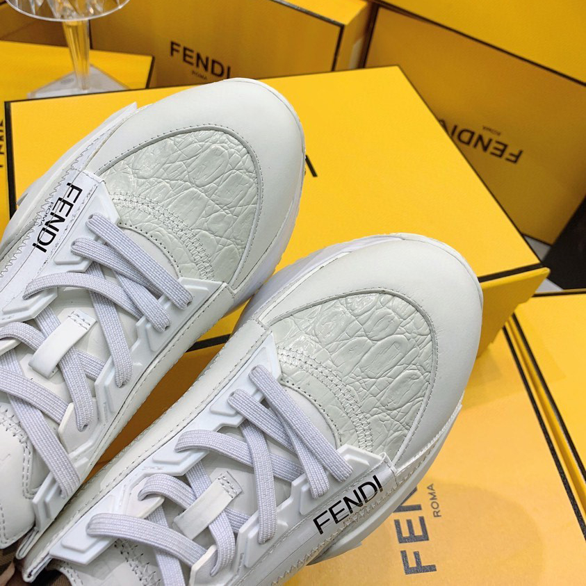 Fendi Flow Beige Suede Low-Tops Sneakers - FashionPlug