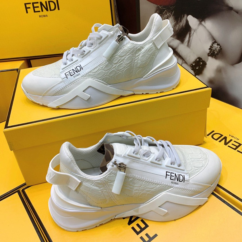Fendi Flow Beige Suede Low-Tops Sneakers - FashionPlug