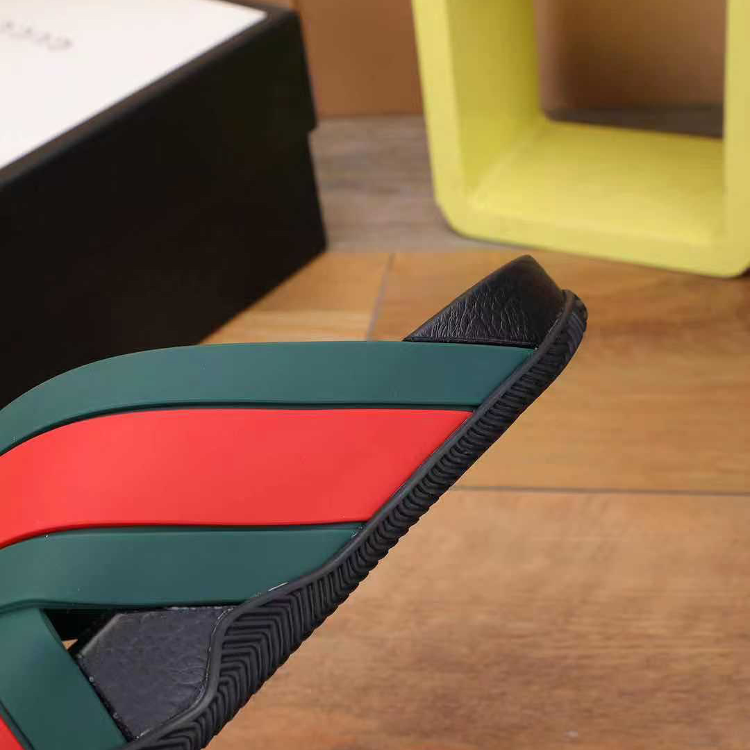 Gucci  Slide Sandals With Web - FashionPlug