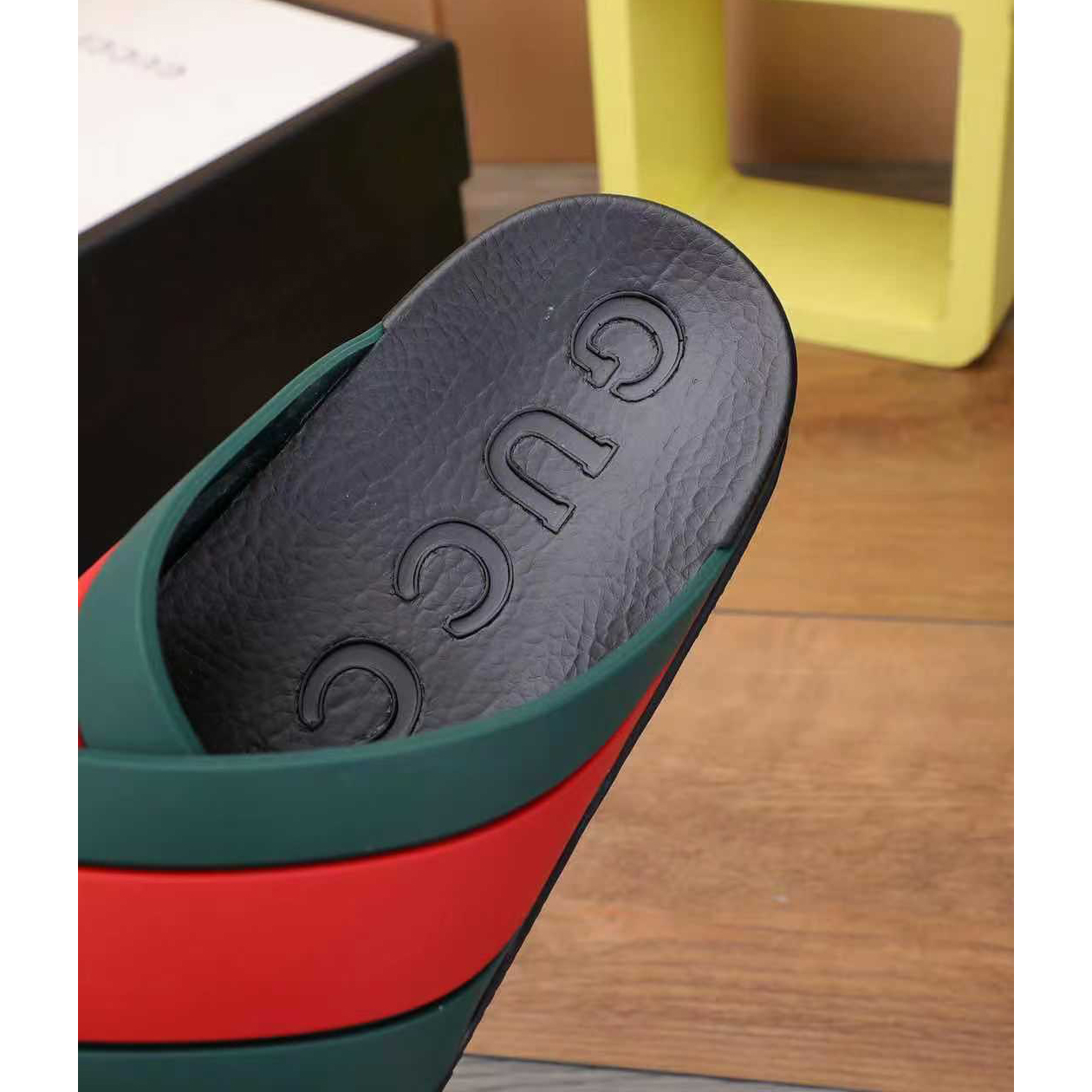 Gucci  Slide Sandals With Web - FashionPlug
