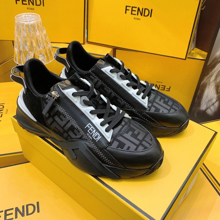 Fendi Flow Beige Suede Low-Tops Sneakers - FashionPlug
