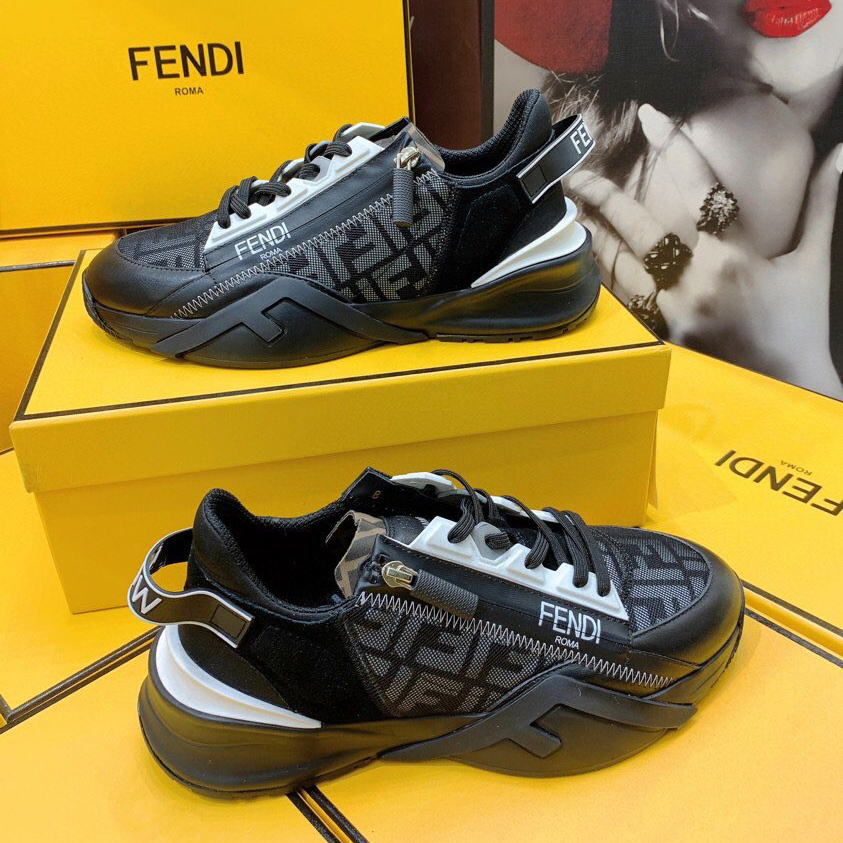 Fendi Flow Beige Suede Low-Tops Sneakers - FashionPlug
