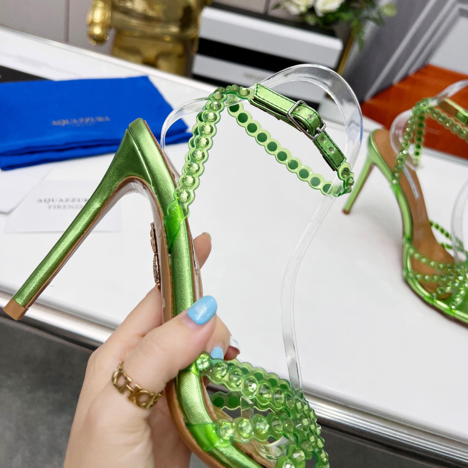 Aquazzura Tequila Plexi Sandal 105 - FashionPlug