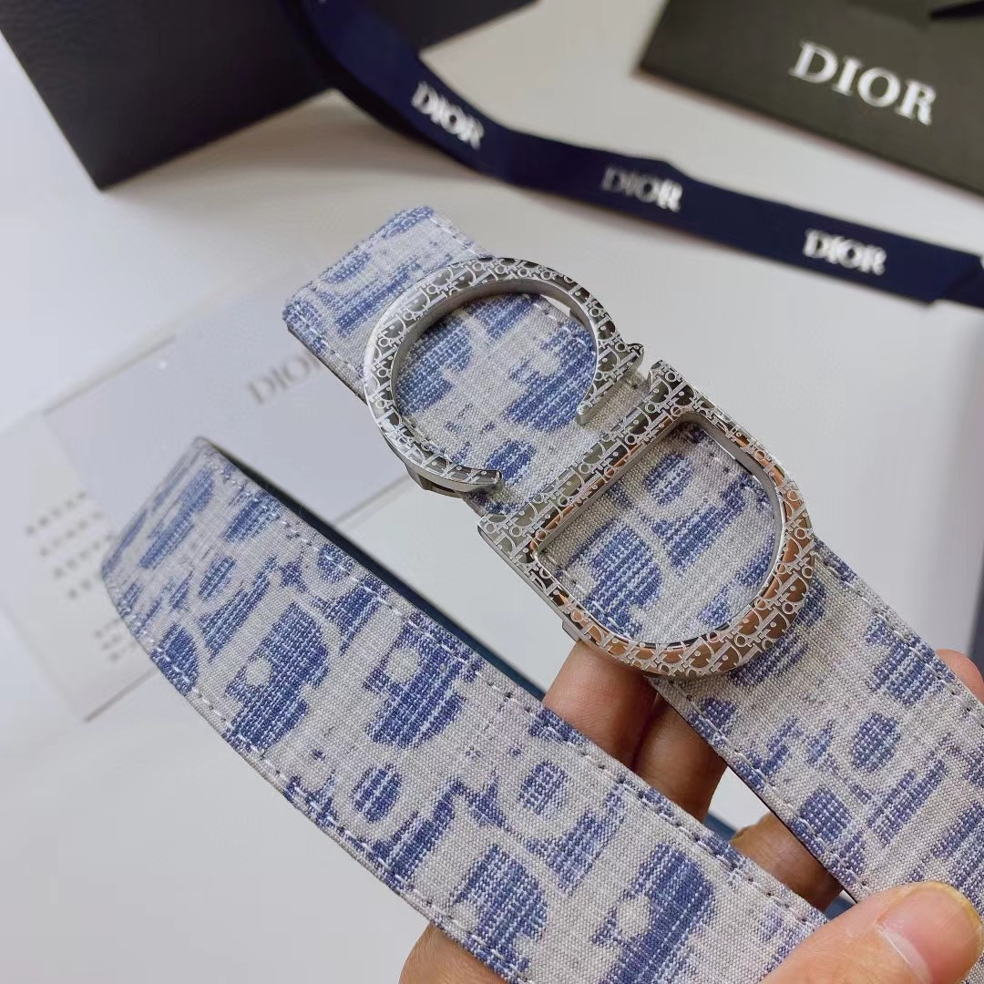 Dior Leather Belt With 'CD' Buckle - FashionPlug