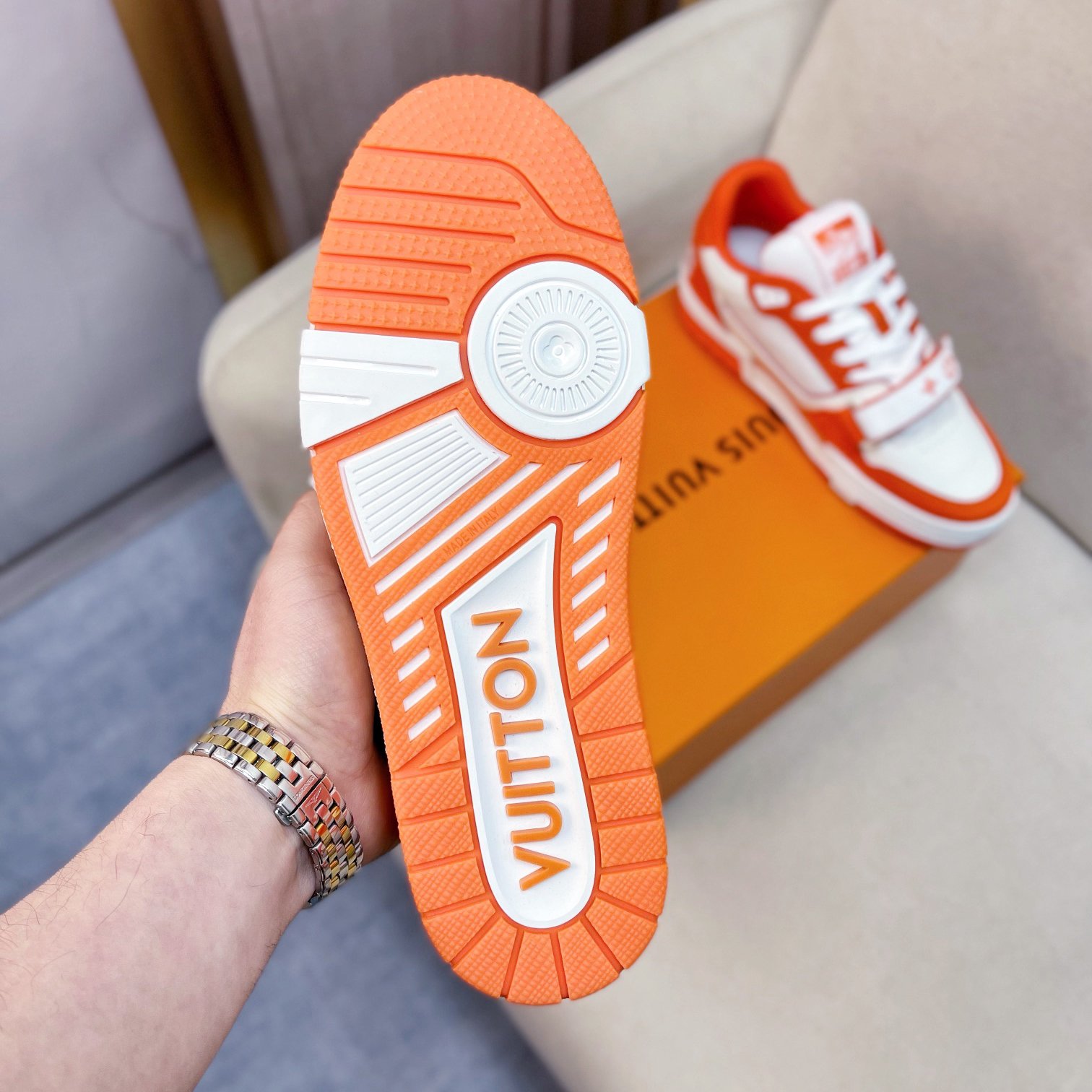 Louis Vuitton Trainer Sneaker(upon uk size) - FashionPlug