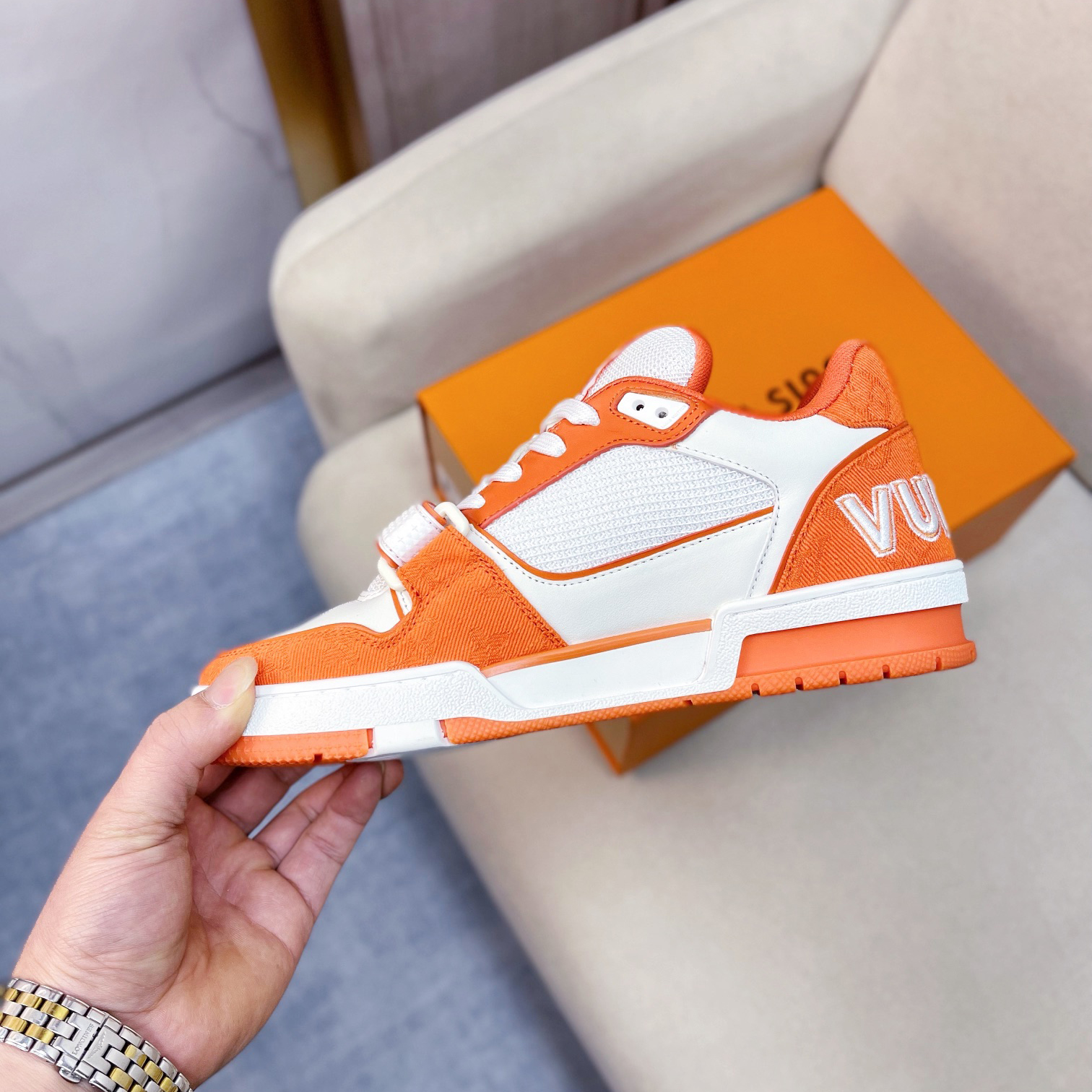 Louis Vuitton Trainer Sneaker(upon uk size) - FashionPlug