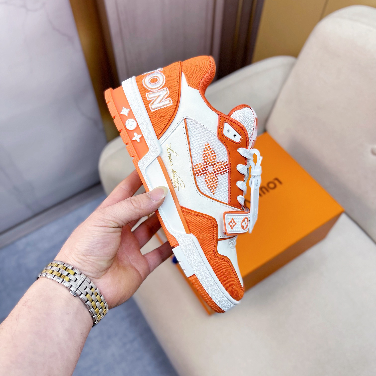 Louis Vuitton Trainer Sneaker(upon uk size) - FashionPlug