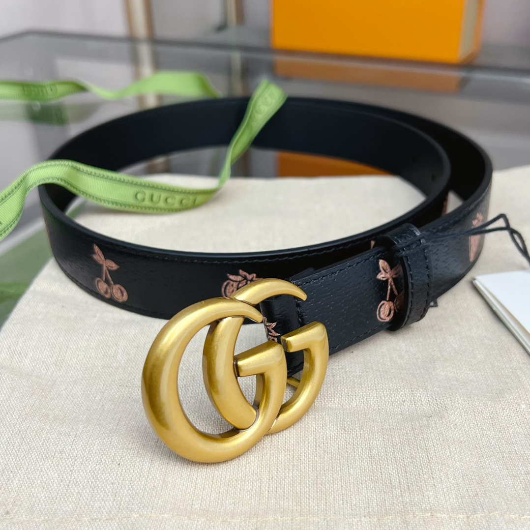 Gucci  GG Marmont Thin Belt - FashionPlug